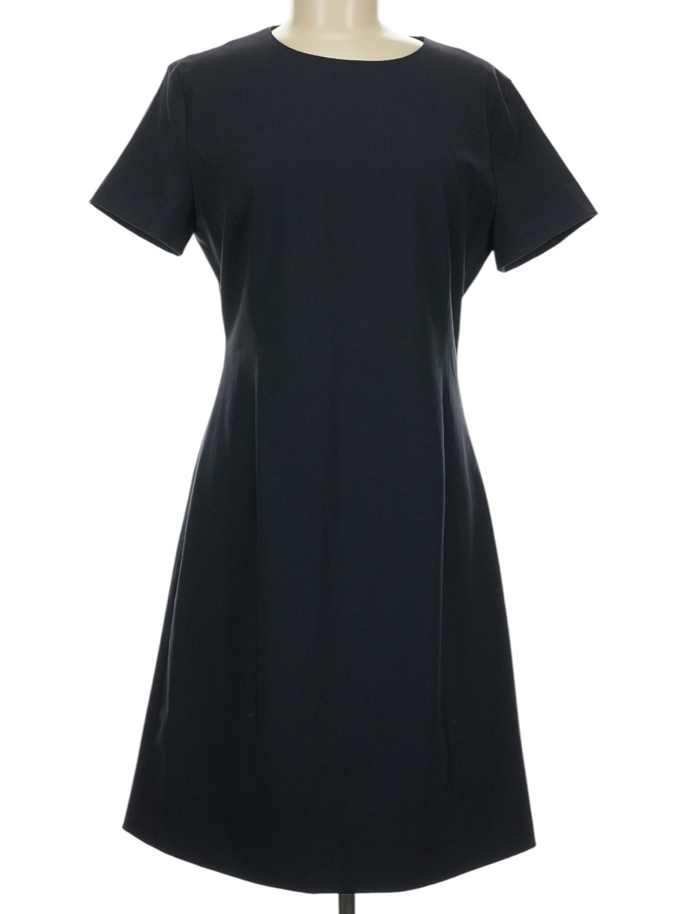 Quince Italian 3D Wool Short Sleeve Dress Size 8 Navy Office Work Wear NWT